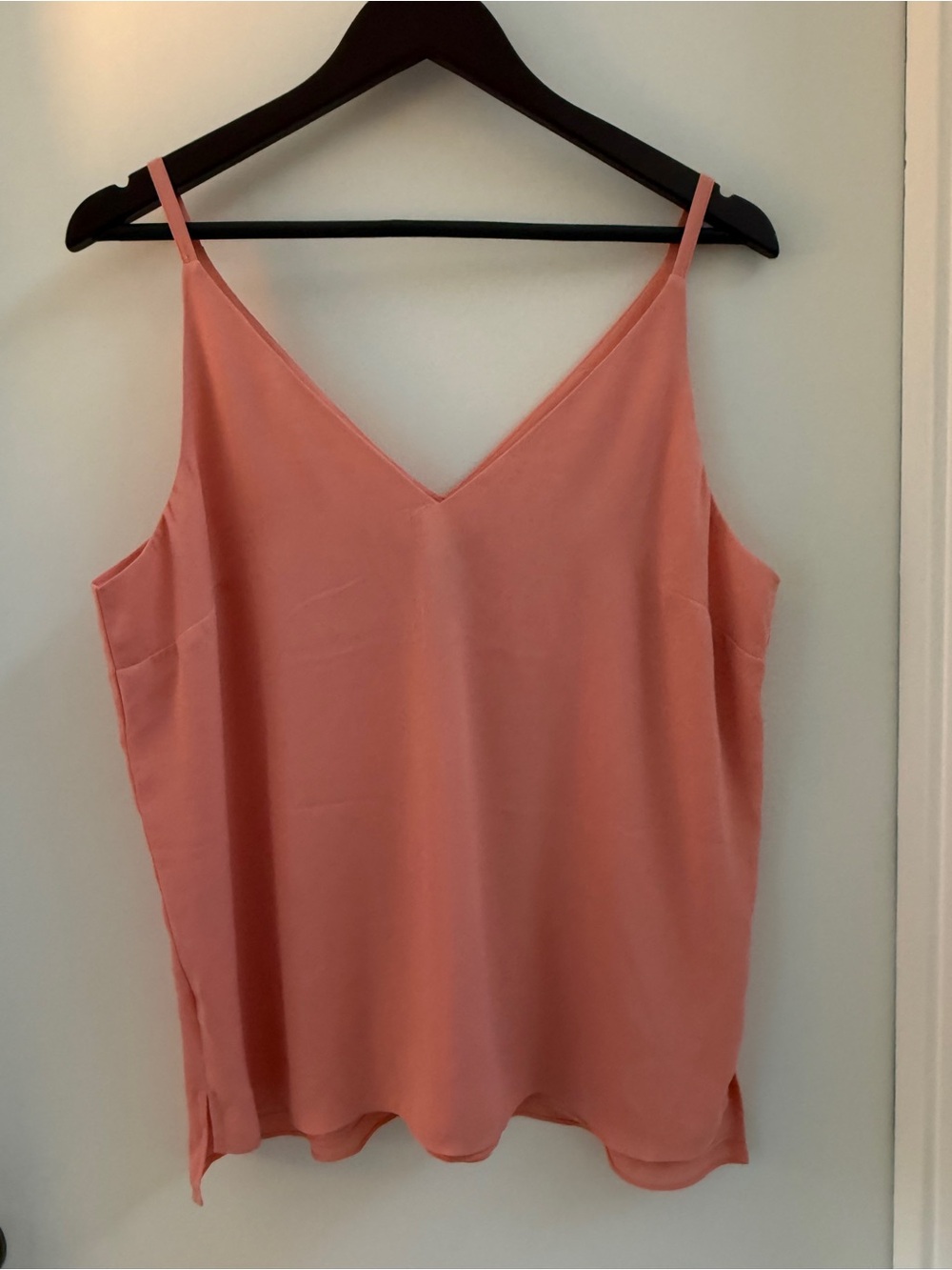 White House Black Market V-Neck Coral Silky Cami